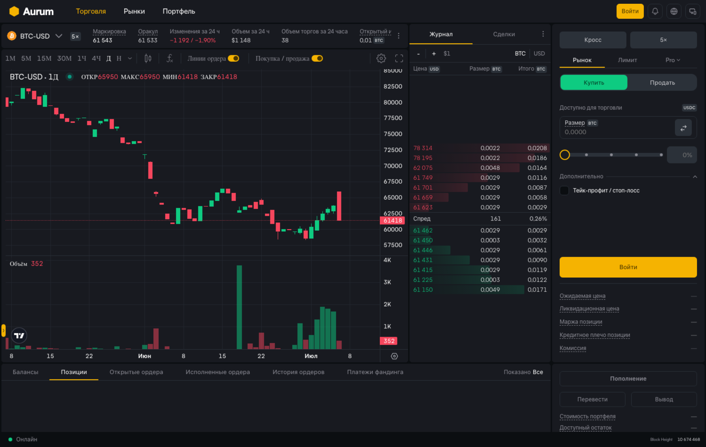 Aurum — exchange built on Rubin